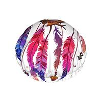 Cuffia da a Dreamcatcher, acchiappasogni bohémien colorato con pietre preziose e piume Cuffie da bagno impermeabili a doppio strato perfette per tutte le lunghezze e gli spessori dei capelli