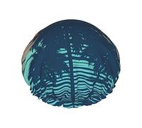 Cuffia da a e cuffia da bagno con motivo a palme da donna, cuffia da a reversibile oversize impermeabile grande progettata per tutte le lunghezze di capelli, cuffia elastica riutilizzabile