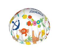 Cuffia da a e cuffia da bagno con motivo animale estivo per donna, cuffia da a reversibile oversize impermeabile grande progettata per tutte le lunghezze di capelli, cuffia elastica riutil