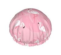 Cuffia da a e cuffia da bagno con motivo floreale e fenicotteri rosa per donna, cuffia da a reversibile oversize impermeabile grande progettata per tutte le lunghezze di capelli, cuffia el