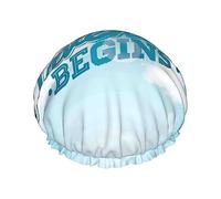 Cuffia da a e cuffia da bagno con motivo The Travel Adventure Begins per donna, cuffia da a reversibile oversize impermeabile grande progettata per tutte le lunghezze di capelli, cuffia el