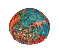 Cuffia da a e cuffia da bagno Mandala Colorful 1 modello per donna,Cuffia da a reversibile oversize impermeabile Grande progettata per tutte le lunghezze di capelli,Cuffia elastica riutili