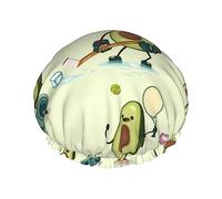 Cuffia da a e cuffia da bagno modello Avocado per esercizi da donna, cuffia da a reversibile oversize impermeabile grande progettata per tutte le lunghezze di capelli, cuffia elastica riut