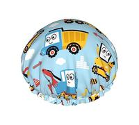 Cuffia da a e cuffia da bagno modello camion da costruzione per donna, cuffia da a impermeabile sovradimensionata reversibile grande progettata per tutte le lunghezze di capelli, cuffia el