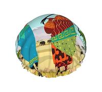 Cuffia da a e cuffia da bagno per donne africane con motivo paesaggio montano, cuffia da a reversibile oversize impermeabile grande progettata per tutte le lunghezze di capelli, cuffia ela