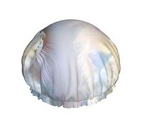 Cuffia da a e cuffia da bagno per donne con motivo Il gatto si guarda allo specchio,Cuffia da a reversibile oversize impermeabile Grande progettata per tutte le lunghezze di capelli,Cuffia