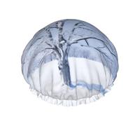 Cuffia da a elegante con stampa paesaggio invernale Cuffia da a riutilizzabile Cuffia da a grande da donna per trecce Capelli lunghi