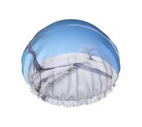 Cuffia da a elegante con stampa paesaggio invernale Cuffia da a riutilizzabile Cuffia da a grande da donna per trecce Capelli lunghi