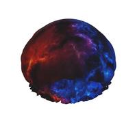 Cuffia da a elegantemente stampata con cielo rosso e blu, morbida, leggera, cuffia da a da donna, ecologica, traspirante