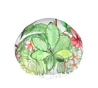 Cuffia da a floreale Colibri Fiore Foglie di palma Plumeria Grandi cuffie da bagno per donne Uomini Ragazze Capelli lunghi Cappelli riutilizzabili impermeabili Verde Rosa