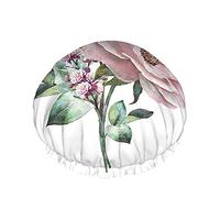 Cuffia da a floreale Fiore dell' Rose rosa Foglia di germoglio per matrimonio San Valentino Grandi cuffie da bagno per donne Uomini Ragazze Capelli lunghi Cappelli riutilizzabili impe