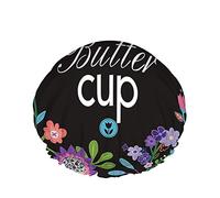 Cuffia da a floreale Flower Leaf Tree Vines Fragola nel giardino Word Suck It Up Grandi cuffie da bagno per donna Uomo Ragazza Capelli lunghi Cappelli riutilizzabili impermeabili Nero