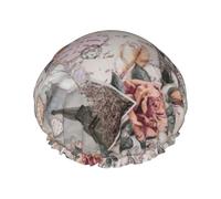 Cuffia da a Flower Paris Torre Eiffel con cuffia da a elasticizzata e impermeabile riutilizzabile a doppio strato, cuffie per uomo, donna e donna.