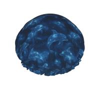 cuffia da a Galaxy Blue Dolphin impermeabile e riutilizzabile con doppio elastico per il bagno quotidiano