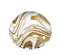 Cuffia da a Golden Swirl Marmo giapponese Spazzola in oro bianco Cuffia da bagno grande per donna Uomo Ragazza Capelli lunghi Cappelli riutilizzabili impermeabili