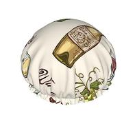 Cuffia da a Grapes Bbottles Wine per donna, riutilizzabile, impermeabile, morbida, con doppio strato di protezione