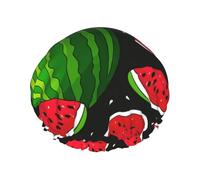 Cuffia da a impermeabile a doppio strato con anguria succosa e semi, cappello con elastico riutilizzabile