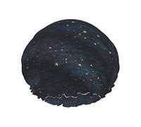 Cuffia da a impermeabile blu notte stelle del cielo notturno, cuffia da bagno elastica cuffia da bagno per capelli protezione ambientale, doppio cappello da a impermeabile