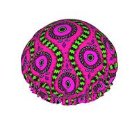 Cuffia da a impermeabile con forme geometriche dai colori vivaci, cuffia da bagno elastica, cuffia da bagno per capelli, protezione ambientale, doppio cappello da a impermeabile
