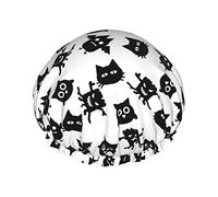 Cuffia da a impermeabile con icona di Halloween del diavolo, cuffia da bagno elastica, cuffia da bagno per capelli con protezione ambientale, doppio cappello da a impermeabile