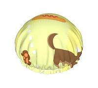 Cuffia da a impermeabile con ripetizione di cane salsiccia senza cuciture, cuffia da bagno elastica, cuffia da bagno per capelli, protezione ambientale, doppio cappello da a impermeabile