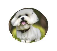 Cuffia da a impermeabile di grandi dimensioni con stampa di cane Bichon Frise, per donne e uomini, riutilizzabile, leggera e morbida.