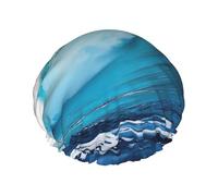 Cuffia da a impermeabile di grandi dimensioni con stampa HD Big Ocean Wave per donne e uomini, riutilizzabile, leggera e morbida.