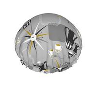 Cuffia da a impermeabile moderna per l'ora del caffè di metà secolo, cuffia da bagno elastica, cuffia da bagno per capelli, protezione ambientale, doppio cappello da a impermeabile