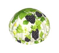 Cuffia da a impermeabile riutilizzabile con doppio elastico, con motivo a fiori di gelso e bianchi, ideale per il bagno quotidiano.
