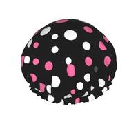 Cuffia da a lavabile e riutilizzabile con stampa a pois neri Oudrspo/cappello per capelli con fodera/elastico adatto a tutte le lunghezze dei capelli