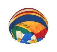 Cuffia da a lavabile e riutilizzabile con stampa di bandiere hawaiane native/cappello per capelli con fodera/elastico adatto a tutte le lunghezze dei capelli