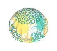 Cuffia da a lavabile e riutilizzabile con stampa di pino tropicale Oudrspo/cappello per capelli con fodera/elastico adatto a tutte le lunghezze dei capelli, nero