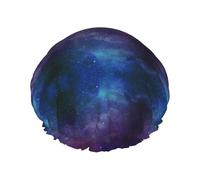 Cuffia da a lavabile e riutilizzabile con stampa interstellare con universo e stelle, con fodera e elastico, adatta a tutte le lunghezze dei capelli