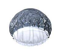 Cuffia da a lavabile e riutilizzabile con stampa "Neve invernale che cade nel parco"/cappello per capelli con fodera/elastico, adatta a tutte le lunghezze dei capelli