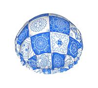 Cuffia da a marocchina blu e bianca Cuffia da a di lusso impermeabile per donna Cuffia da bagno riutilizzabile Cappello da a alla moda con elastico Facile da indossare