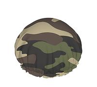 Cuffia da a mimetica, verde marrone nero oliva colori foresta mimetica modello Cuffia da bagno impermeabile a doppio strato perfetta per tutte le lunghezze e gli spessori dei capelli