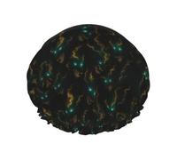 Cuffia da a mistica con feroce e fulmine, riutilizzabile, impermeabile, a doppio strato, elastica, per capelli di tutte le lunghezze