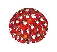 Cuffia da a natalizia da Babbo Natale per donna, cuffia da a riutilizzabile impermeabile Cuffia da bagno Turbante Cuffia da a per ragazze