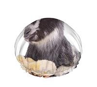 Cuffia da a per Animali,Animali da Fattoria Simpatica Capra e Polli appena Nati Cuffie da Bagno a Doppio Strato Impermeabili Perfette per Tutte Le Lunghezze E Gli Spessori Dei Capelli