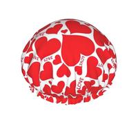 Cuffia da a per donna con stampa cuore d'amore divertente | Novità cuffia per capelli per il bagno | Cuffia da bagno | Doppio strato