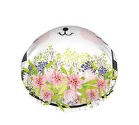 Cuffia da a per gatti Simpatici gattini animali in strisce bianche nere con foglie di fiori rosa Cuffie da bagno grandi per donne Uomini Ragazze Capelli lunghi Cappelli riutilizzabili impermeab