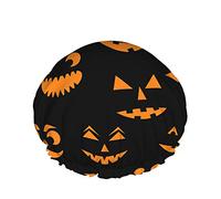 Cuffia da a per zucche di Halloween, zucche finte di Halloween Facce scolpite Cuffie da bagno impermeabili a doppio strato perfette per tutte le lunghezze e gli spessori dei capelli