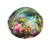 Cuffia da a riutilizzabile Colorful Mysterious Garden - cuffia da a a doppio strato impermeabile, elastica, ecologica per uso quotidiano