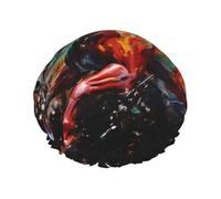 Cuffia da a riutilizzabile con cavalli selvaggi colorati in esecuzione - cuffia da a quotidiana a doppio strato impermeabile, elastica ed ecologica