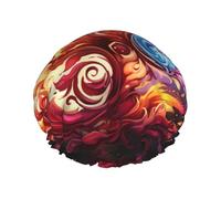 Cuffia da a riutilizzabile con fiamma misteriosa colorata - cuffia da a a doppio strato impermeabile, elastica, ecologica per uso quotidiano