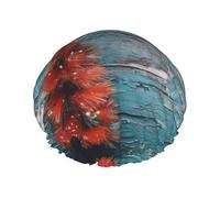 Cuffia da a riutilizzabile con pittura a olio di Natale - cuffia da a a doppio strato impermeabile, elastica, ecologica per uso quotidiano