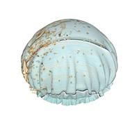 Cuffia da a riutilizzabile da donna per capelli lunghi Beach Shell Sea Collection Cappello da a da bagno impermeabile a doppio strato stampato Boho vintage