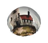 Cuffia da a riutilizzabile Old Lighthouse-Standard-Scale-2_00x per donna, doppia cuffia antispruzzo, taglia grande per tutte le lunghezze di capelli