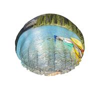 Cuffia da a riutilizzabile per donna Capelli lunghi Banff National Park Cappello da a impermeabile stampato a doppio strato da viaggio