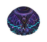 Cuffia da a riutilizzabile per donna Cuffia per capelli viola trippy impermeabile con simboli della geometria sacra a doppio strato per ragazze Spa Home Salon